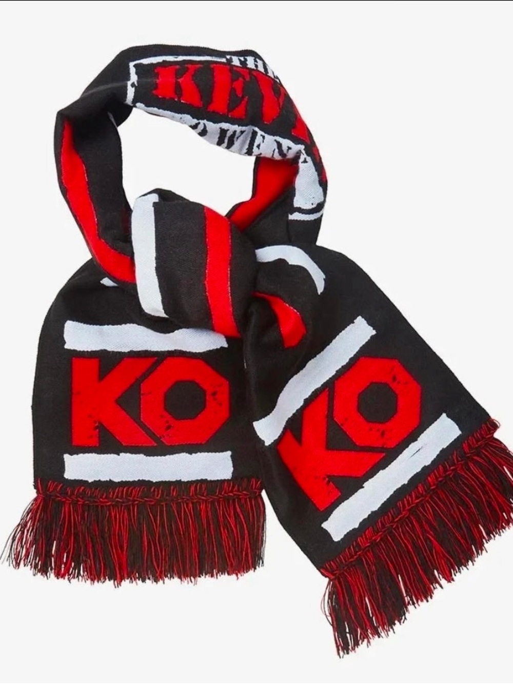 NWT Kevin Owens KO Fight Scarf WWE Black/Red